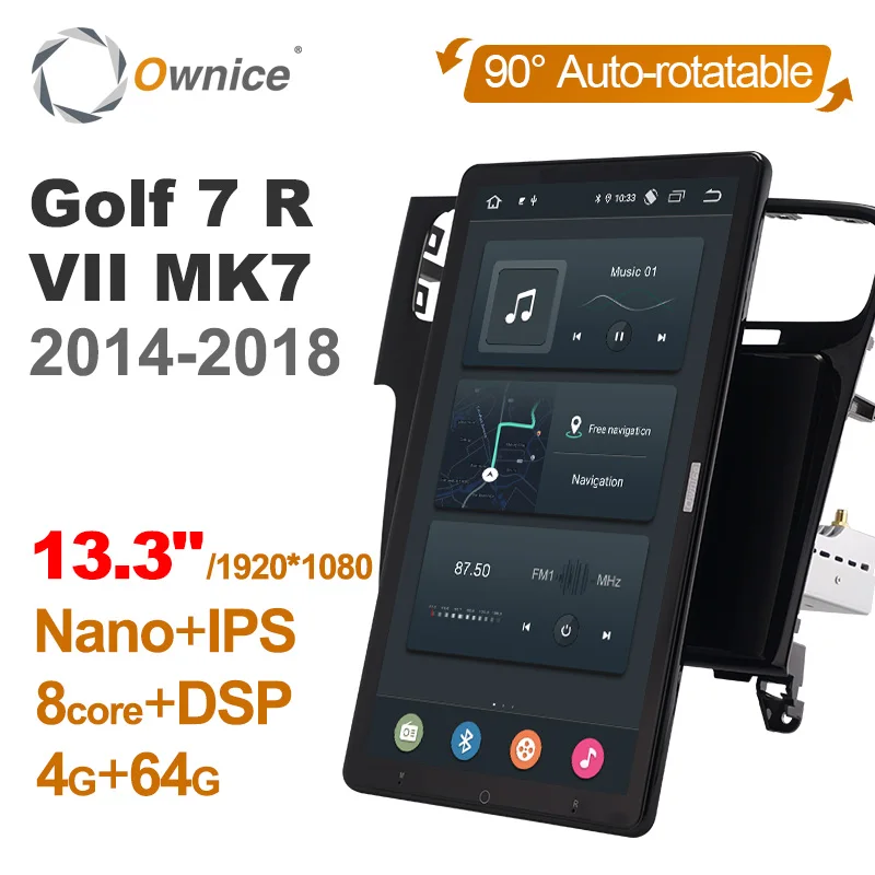 13.3 Colių 1920*1080 Ownice Android 10.0 forfor Volkswagen Golf 7 R VII MK7-2018 m. Automobilio Radijo Auto Multimedia Auto Pasukti