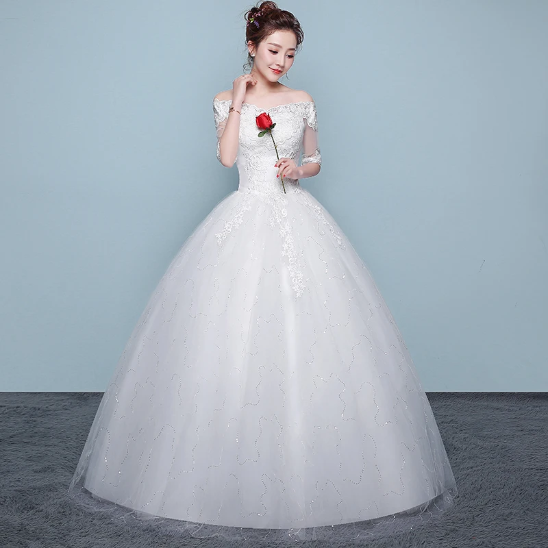 XXN-071#Kamuolys Suknelė Valtis Kaklo plius dydis Užsakymą nėrinių balta Nuotakos vestuvių suknelė nėščiai moteriai pigūs didmeninė kinijos suknelės
