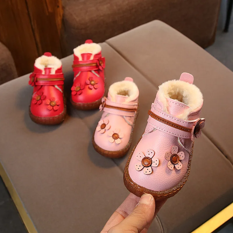 2020 m. Žiemos Nauja Vaikų Medvilnės-Paminkštintas Batų 0-3 Metų amžiaus Kūdikiui Merginos Sniego Batai Bamblys Mergina Batai