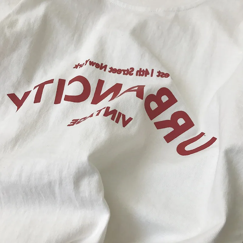 Harajuku Moterų marškinėliai Naujas 2019 M. Vasarą Juokingas Laiškas Spausdinti Hip-Hop Laisvi marškinėliai Mergaitėms Studentų Streetwear Atsitiktinis Lady Viršūnes Tees