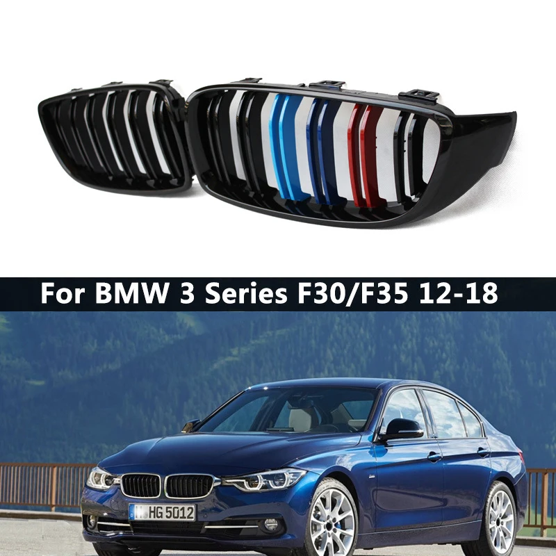 1 Pora Gloss Black/M Stilius Priekiniai Inkstų Grotelės Lenktynių Grotelės BMW 3-Series F30 F31 F35 2012-2018 Automobilių Stilius
