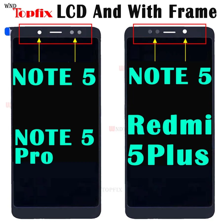 Už Xiaomi Redmi 5 Plius LCD Ekranas+Touch Ekranas FHD 5.99' 5 Pastaba Pro skaitmeninis keitiklis Ekrano Stiklo plokštė Asamblėjos Redmi 5 Pastaba LCD