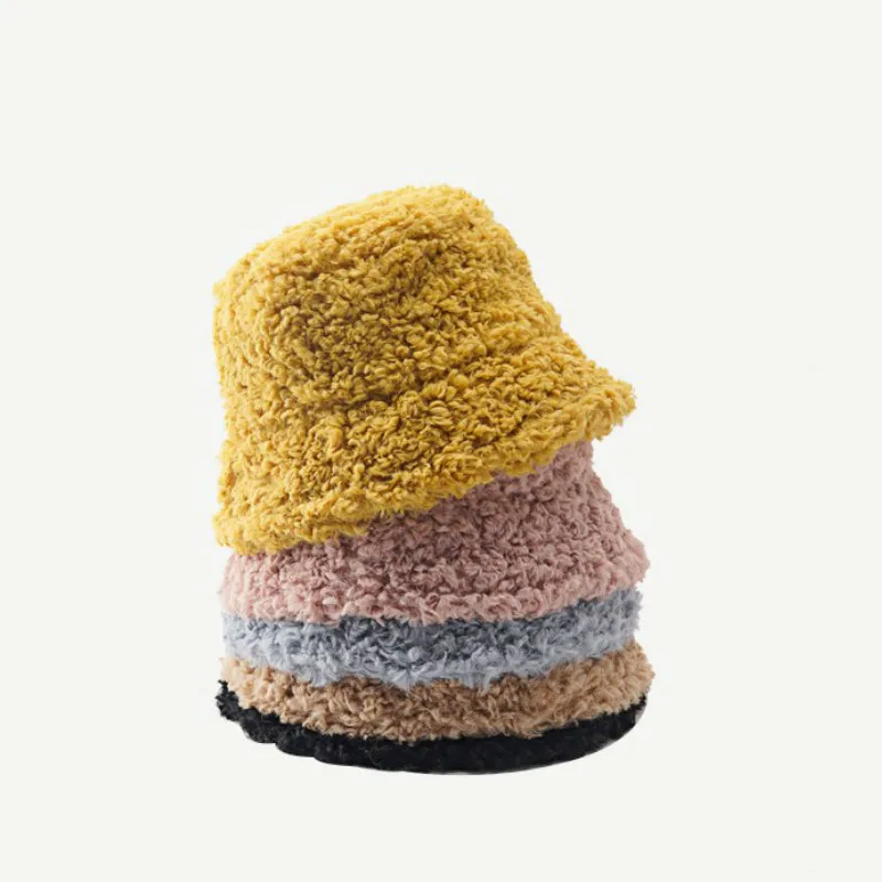 Mados Lauko Šiltas Pūkuotas Avių curl Dirbtiniais Kailiais žiemos Kibiro Kepurę moterims vientisos spalvos Žvejybos Bžūp Bob Panama Žvejys skrybėlę