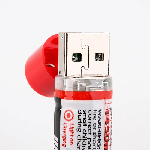 LiitoKala USB baterija AA, 1.2 V 1450mAh NI-MH Elementų USB Įkraunamas Akumuliatorius, LED Indikatorius (Raudonas)
