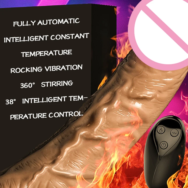 žaislai suaugusiems, didelis dildo Belaidžio nuotolinio valdymo netikrą dildo Besisukantis Vibratorius TPE dirbtinės varpos Smart šildymo sekso žaislai moteris