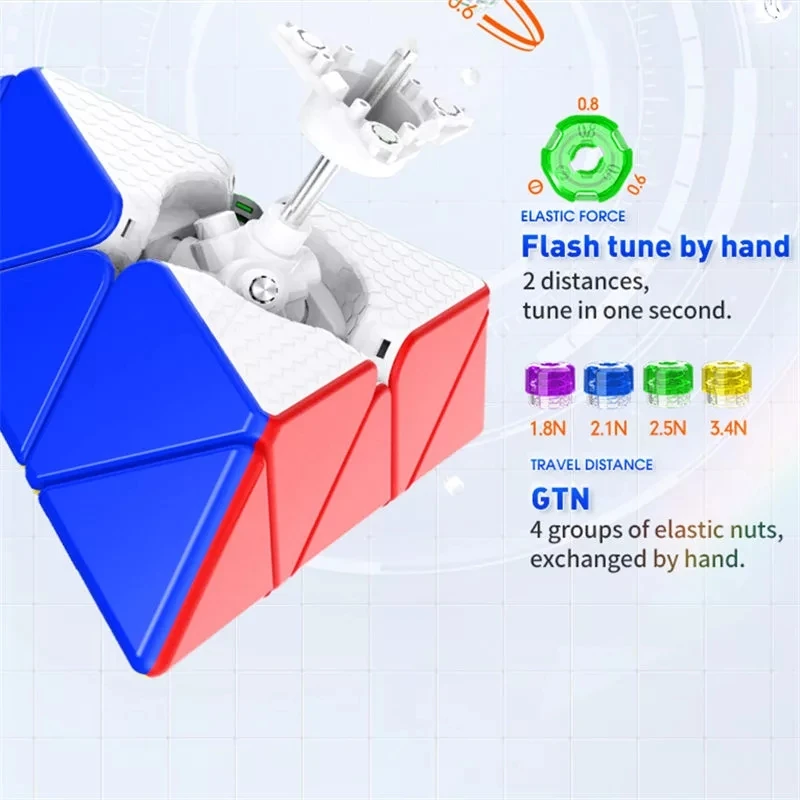 GAN Piramidės M Magnetinių Magic Cube 3x3 Kubo Galvosūkį Stickerless Enhanc Core Padėties nustatymo Kubas, Trikampis Greitis Gan Kubeliai Žaislai Vaikas