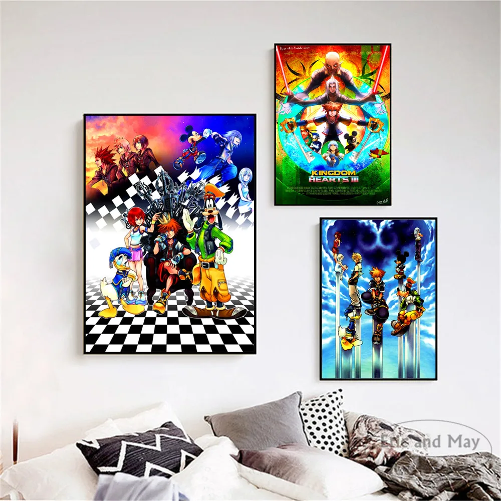 Kingdom Hearts Vaizdo Žaidimas Remix Plakatai Ir Spausdina Sienos Meno Tapybos Drobės Gyvenimo Kambario, Apdaila, Namų Dekoro Neįrėminti