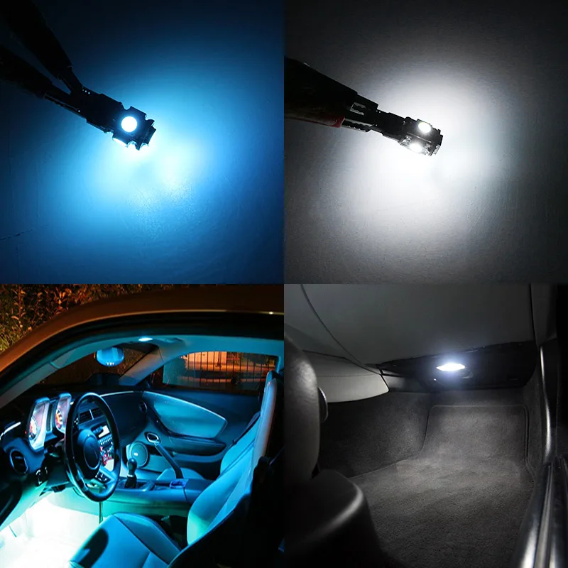Edislight 10vnt White Ice Blue LED Lempos, Automobilių Lemputės Interjero Paketą Rinkinys 2003-2012 m. Honda Accord Žemėlapis Dome Durų Plokštė Šviesos