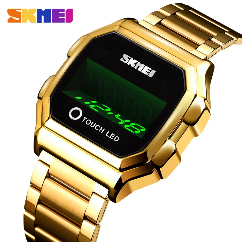 SKMEI Touch LED Skaitmeniniai Laikrodžiai Mens Data Laikas Kūrybos Vyrų Laikrodžiai Mados Vandeniui Touch Žiūrėti Vertus reloj hombre