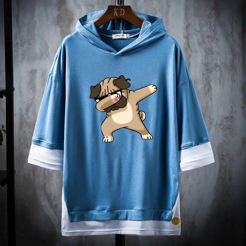 Hip-hop, t-marškinėliai, vyriški animacinių filmų Hoodie spausdinti Hoodie T-shirt 2020 naujų karšto trumpas rankovės atsitiktinis dėvėti Hoodie T-shirt