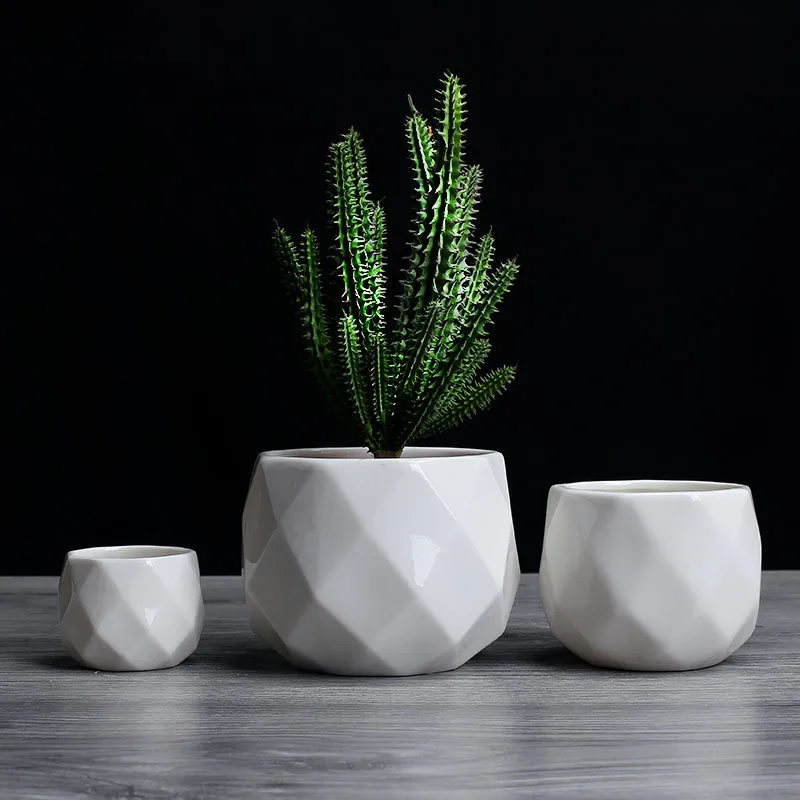 Kūrybinės Keramikos Diamond Geometrinis Vazonas Paprasta Sultingi Augalų Konteinerių Žalia Vazonai Maži Bonsai Puodai Namų Puošybai