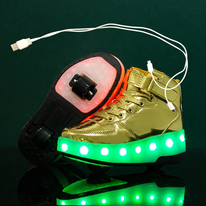 2020 Sportbačiai roller batai Su dviejų Ratų USB Led Batai Vaikams, Mergaitėms, Vaikams, Boys Šviesą Žėrintis Šviesos Apšviestas