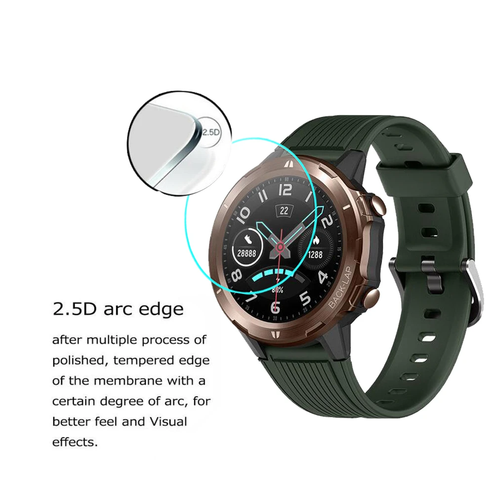 2VNT Grūdintas Stiklas UMIDIGI Uwatch GT Smart Watch Stiklo 2.5 D 0.3 MM HD Aiškus Sprogimų Atsparus Įbrėžimams Guard Filmas