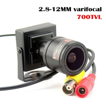700TVL varifocal lens mini kamera 2.8-12mm Reguliuojamas Objektyvas Saugumo VAIZDO Stebėjimo Kamera Automobilio Lenkimas