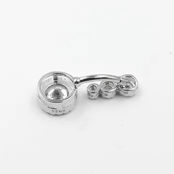 925 sterlingas sidabro bamba pradurta žiedas kubinis cirkonis mados bell mygtuką žiedas kūno papuošalai wmen papuošalai