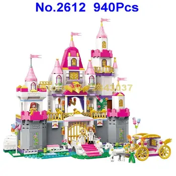 940pcs merginos princesė lėja angelo pilies šventė 4 apšviesti pastato blokas Žaislas