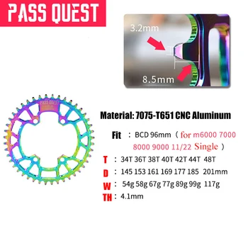 96BCD MTB dviračių titano padengti žvaigždutę varantys spalvinga vieno disko dantų diskas M7000/M8000/M900 Dviračių Priedų