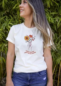 Augti Per tai, Ką Jūs Einate Per Colorprint Marškinėliai moterims mados tumblr grynos medvilnės šalies hipster estetinės camisetas tee viršūnės