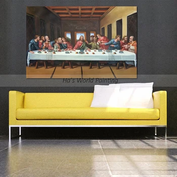Aukštos kokybės Didelės Rankomis Dažyti Paskutinę Vakarienę, Jėzus ir Jo Mokiniai Naftos Tapyba Ant Drobės Abstrakčiai Sienos Meno Nuotrauką