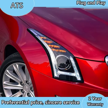 Automobilių Optikos dėl Cadillac ATS Žibintai-2016 m. ATS VISI LED Žibintai DRL Bi-LED Objektyvas Didelis artimąsias automobilių Stovėjimo aikštelė Rūko Žibintas