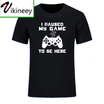 Aš Pristabdytas, Mano Žaidimas Būtų Čia Vyrų T-shirt Juokingi Video Žaidėjus Žaidimų Žaidėjas Humoro Anekdotas T Shirts Laiškas Spausdinti Viršūnės
