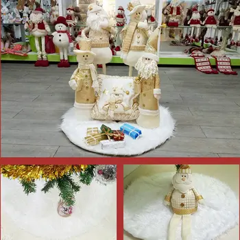Baltas Pliušinis Kalėdų Medžio, Kailio Kilimas Linksmų Kalėdų Dekoracijos Namų Gimdymo Medžio Sijonai Naujųjų Metų Dekoracija navidad