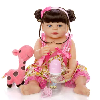 Bebes atgimsta bonecas 55cm minkšto silikono atgimsta bamblys kūdikių lėlės com corpo de silikono menina Kalėdų surprice dovanos lol lėlės