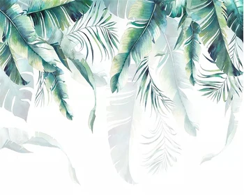 Beibehang Užsakymą 3D Tapetai, Freskos Rankomis Dažyti Pietryčių Azijos Atogrąžų Bananų Lapų Photo 3d Tapetai tėtis peint