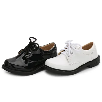 Berniukai odiniai batai juoda rudenį vaikai mokykloje suknelė batų mados kūdikių berniukų, mergaičių lakinės odos batus vaikams dydį, 28-40