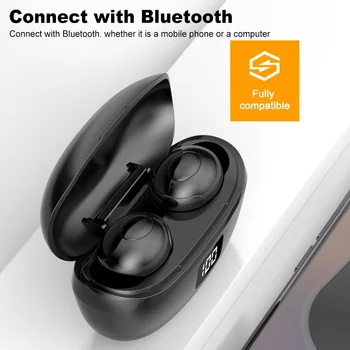 Bluetooth 5.0 Ausinės Sporto Vandeniui 9D Stereo HKT-6 TWS Wireless Stereo Ausinių Muzikos Touch Skaitmeninis Ekranas Ausinių