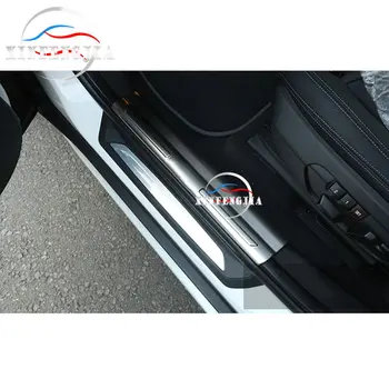 BMW X1 F48 16-2019 4x Nerūdijančio Viduje Durų Slenksčio Nusitrinti Plokštė Padengti Apdaila Padas