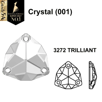 Crystal Castle Siuvimo kalnų krištolas 5A Puikus Trilliant Trikampis Brangakmenių Crystal AB Siūti Cirkonio Gimnastikos Dėvėti