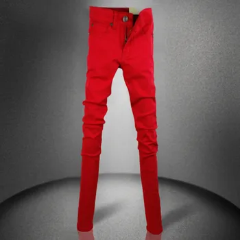Didmeninė 2020 mados pavasario Rudens Atsitiktinis vyrų rodo, plonas Liesas džinsus vyrams hip-hop raudonu pieštuku kelnes elastinga koja kelnės