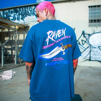 Durklas Laišką, Print T Shirt Vyrai 2020 Mados Trumpas Rankovės Hip-Hop Mados Laisvas Vyras Atsitiktinis Vatos Pagaliukai Streetwear
