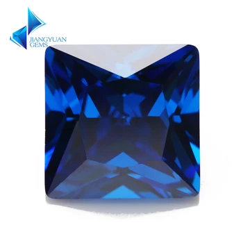 Dydis 3x3~10'x10 Naujus Mėlynos spalvos Kvadrato Formos 5A CZ Stone Sintetiniai Brangakmeniai Kubinių Zirconia Papuošalai