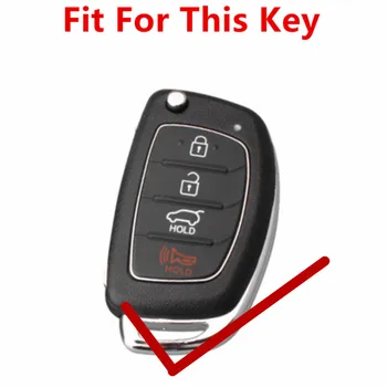 FLYBETTER natūralios Odos KeyChain 4Button Klavišą Flip Case Cover For Hyundai I40/Azera/Tucson/Elantra/Accent Automobilio Stilius L221