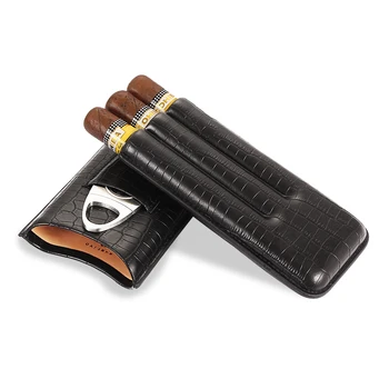 Galiner Nešiojamų Kelionių Cigarų Atveju Humidoras Mini Oda Humidoras Dėžutė Kišenėje Cigarų Humidoras Turėtojas Metalo Cigarų Pjovimo