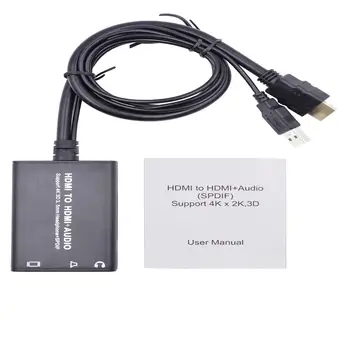 Hdmi Audio Extractor HDMI į HDMI ir Optinis TOSLINK SPDIF + 3,5 mm Stereo Audio Extractor Konverteris HDMI Audio Splitter r20