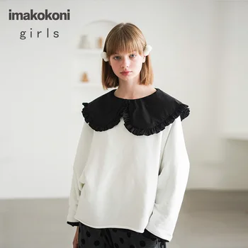 Imakokoni vientisos spalvos apvalios kaklo megztinis megztinis originalaus dizaino medvilnės laukinių ilgomis rankovėmis viršuje 192748