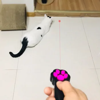 Interaktyvios LED Mokymo Funny Cat Žaisti Žaislas Lazerinis Žymeklis Parkeris Kačių Žaislai LED Lazerinio žymeklio Šviesa Pen, Su Ryškiai Animacija Pelės