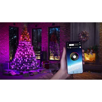 Kalėdų Medžio Apdaila Žibintai Užsakymą LED String Žibintai App Nuotolinio Valdymo Šviesos YA88
