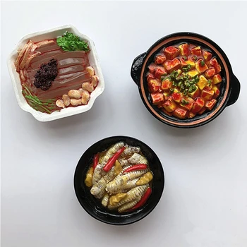 Karšto Pardavimo Rankų Dažytos Sichuan Maisto Mapo Tofu 3D Šaldytuvas Magnetai Turizmo Suvenyrai, Šaldytuvas Magnetiniai Lipdukai Dovanų