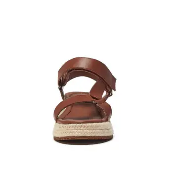 Krazing puodą 2020 m. vasarą karšto pardavimo natūralios odos peep toe aukšti kulniukai šiaudų pleištai paprastas kietas grožio panele laisvalaikio sandalai L95