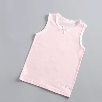 Kūdikių mergaičių rankovių tankai liemenės vaikams medvilnės nėriniai gėlės drabužius, kūdikių, mergaičių ir vaikų drabužių viršūnes tees t-shirts 4095 01