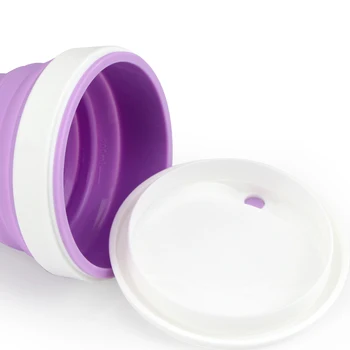 Lankstymo Silikono Puodelis 350ML Maisto Klasės FDA NEMOKAMAI Nešiojamas, Sulankstomas Pieno, Puodeliai Vandens Lauke Kelionių BPA FREE Išardomi Kavos puodelis