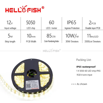 LED juostelė 12V IP65 Vandeniui IP20 LED lanksti LED šviesos juostelės apšvietimas šviesos 5M 300 led lustai DC12V balta/šiltai balta