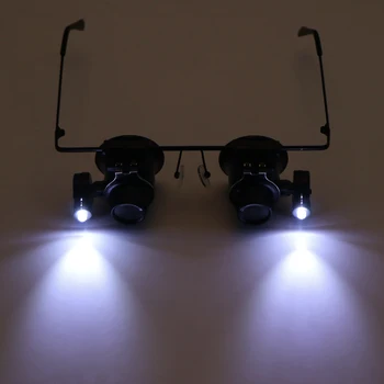 Lemon 20X Apšviestas Galvos Nešioti Didinamasis Lęšis akinius Tipo LED Šviesos Žiūronų Žiūrėti Remonto didinamasis stiklas