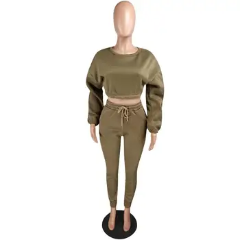Mados atsitiktinis dviejų dalių rinkinys moterims pure color plus aksominis džemperis+vientisos spalvos plius vilnos kelnės rudenį 2020 m. moteris
