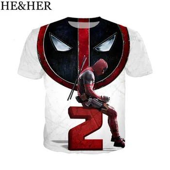 Mados Populiarus Filmas Deadpool 2 marškinėliai vyrams/moterims 3D spausdinimo t-marškinėliai trumpomis rankovėmis Harajuku stiliaus marškinėlius streetwear vasarą viršų
