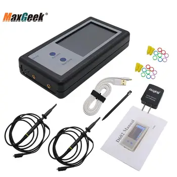 Maxgeek 200KHz Skaitmeninis Oscilloscope 2 Kanalų Mini Nešiojamieji Oscilloscope Kišenės Dydžio Touch Panel LCD D602